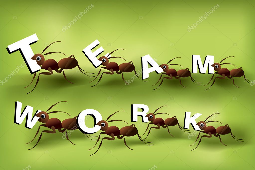 Team Work Spirit — Stock Vector © creativeapril #3873880