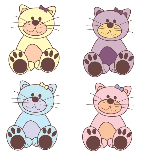 Ensemble de chats colorés — Image vectorielle