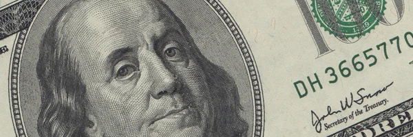 Geld $100 dollar bill - Ben Franklin — Stockfoto