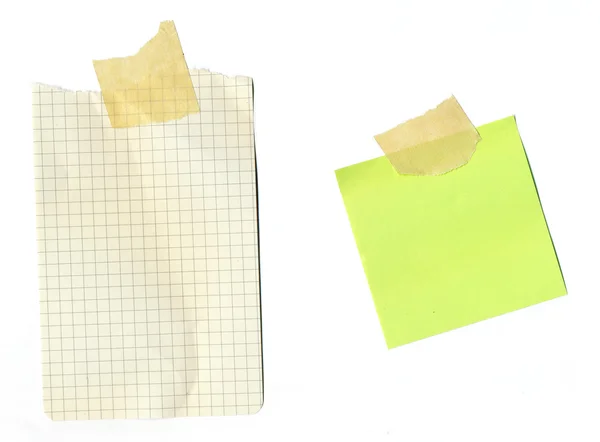 Post it notes - taped paper — Stock Photo, Image