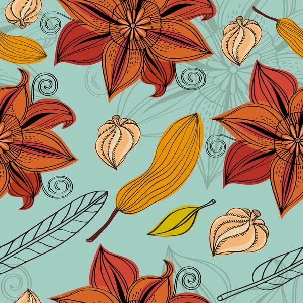 Fleurs motif automne — Image vectorielle