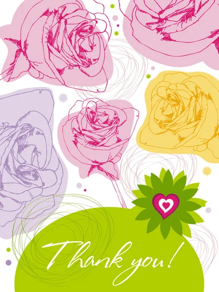 Carte avec roses — Image vectorielle