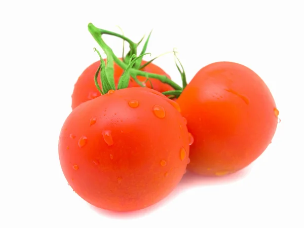 Νωπή ντομάτα απομονωμένη σε λευκό φόντο — Φωτογραφία Αρχείου