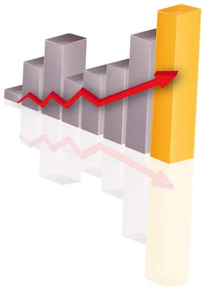Graph with arrow — Stock Vector