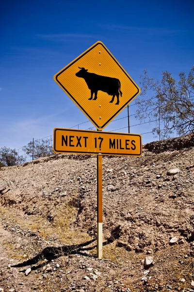 Krowa skrzyżowaniu znak Zdjęcia Stockowe bez tantiem