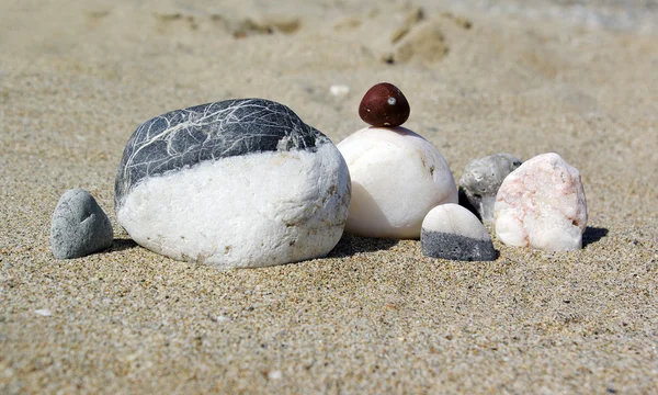 Stone's Family on a beach — Stock Photo, Image