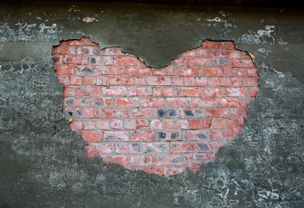 stock image Heart brick wall texture 