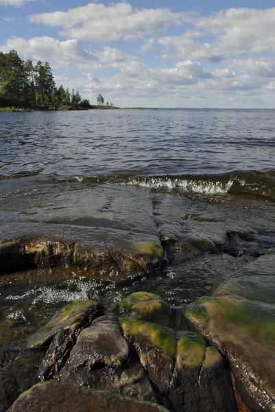 stock image Landscape Lake Ladoga (Karelia, Russia)