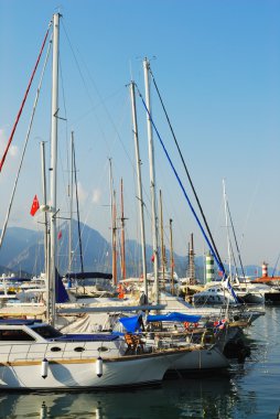 Yacht club in Kemer, Turkey clipart