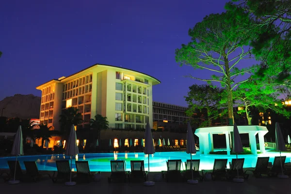 Luxury all inclusive beach resort at night Turkey — Stock Photo, Image