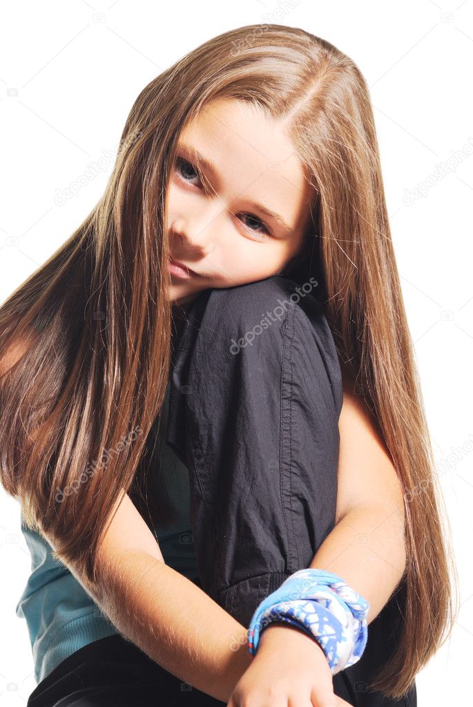 Little blond girl with long hair
