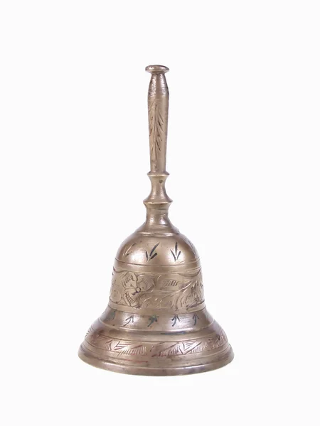 Starý mosazný zvonek, vzpřímené — Stock fotografie