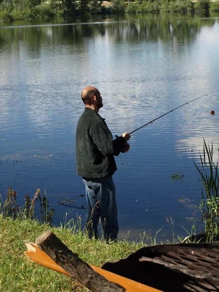 Риболовля на озері Стокова Картинка