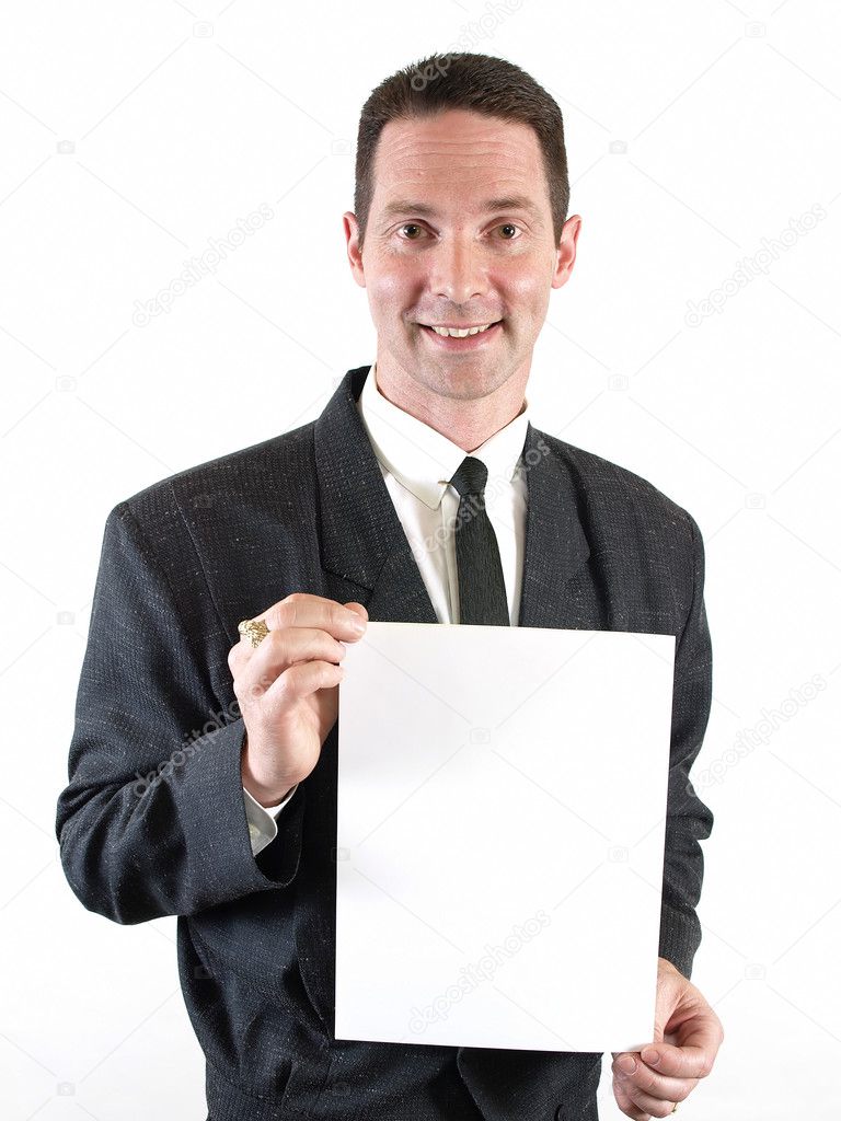 Man Holding Sign ⬇ Stock Photo, Image By © RGebbiePhoto