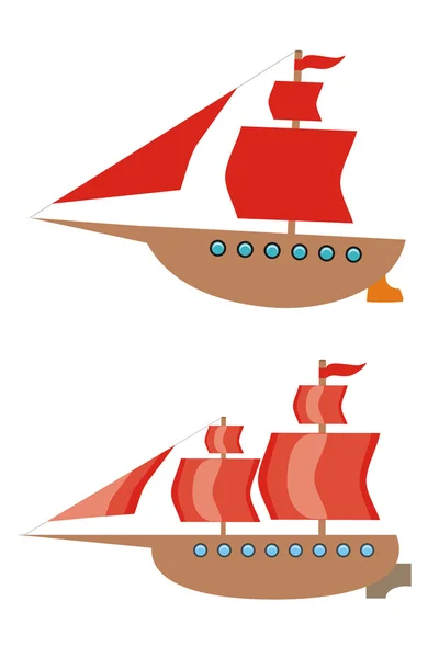 Zwei Schiffe — Stockvektor