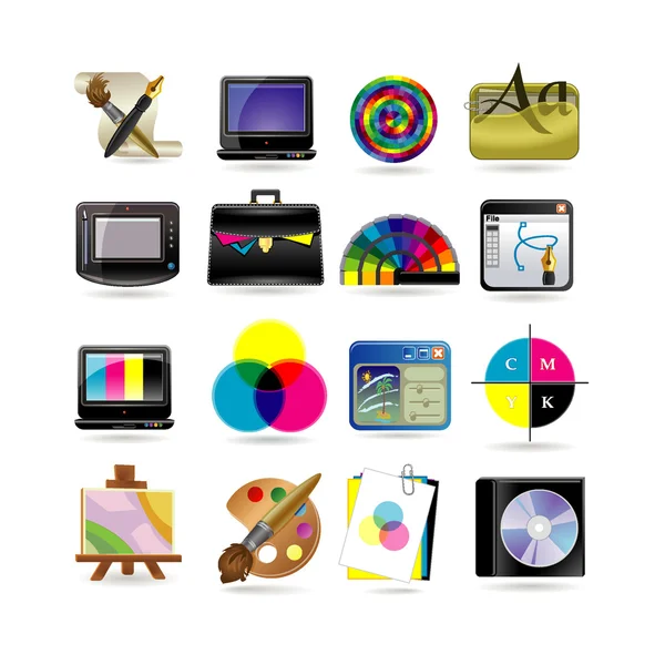 Conjunto de ícones de design gráfico — Vetor de Stock