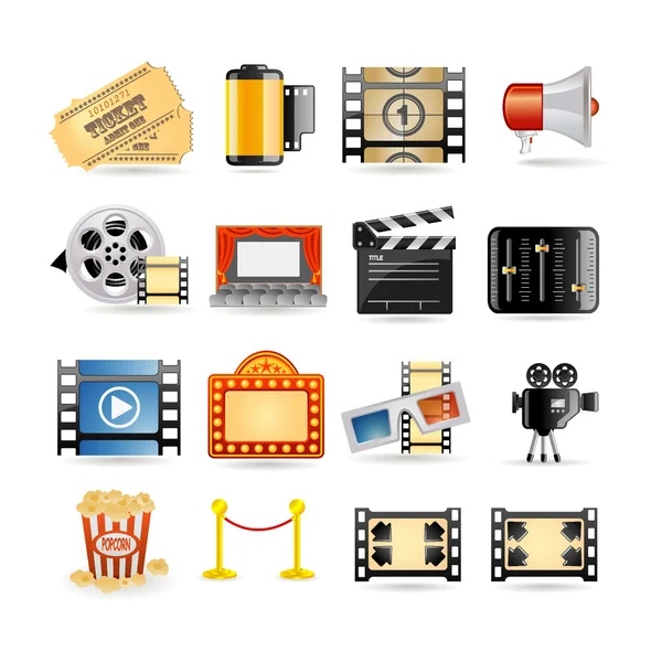 Film Icon set — Stok Vektör