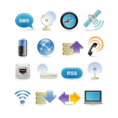 Wireless icon set clipart