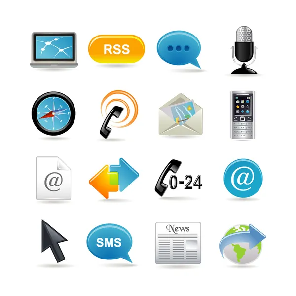 Conjunto de ícones de comunicação —  Vetores de Stock