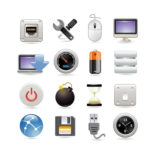 Conjunto de ícone de computador —  Vetores de Stock