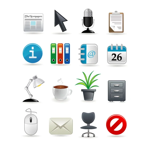 Conjunto de ícone de escritório — Vetor de Stock