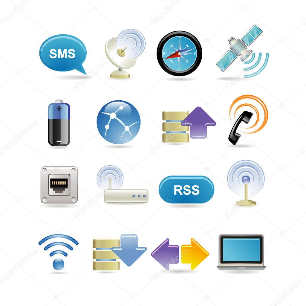Wireless icon set — Stock Vector © Ika777 #3912444