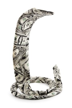 Business mans dollar tie in the form of a snake clipart