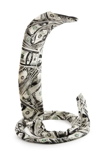 Üzleti mans dollár nyakkendő egy kígyó formájában Stock Fotó
