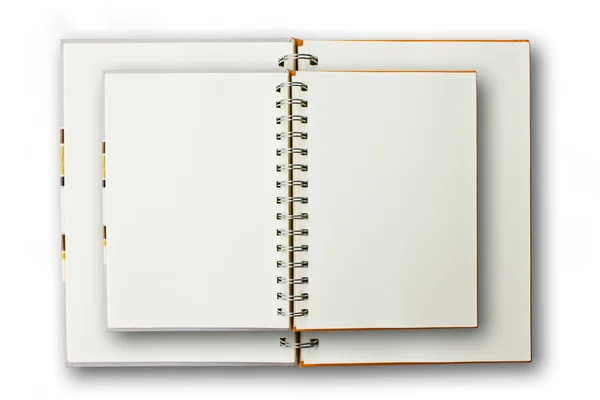 Dvojitý notebook na bílém pozadí — Stock fotografie