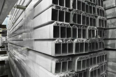 Warehouse of an aluminum profile clipart