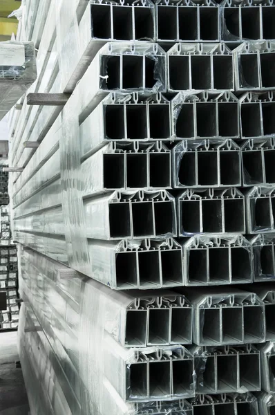 Warehouse of an aluminum profile — Stock Photo, Image