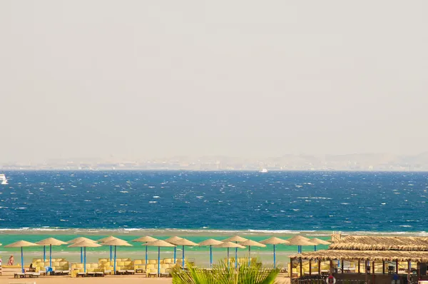 Beautiful view of the sea from the Egyptian hotel — Stock Photo, Image