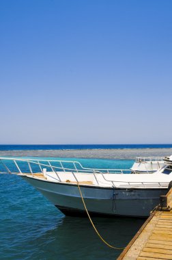 red Sea, Mısır İskele tarafından demirlemiş white yat