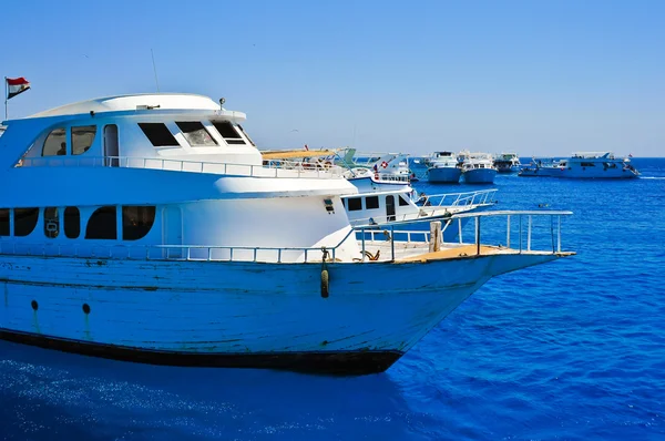 stock image Moored yachts in the red sea