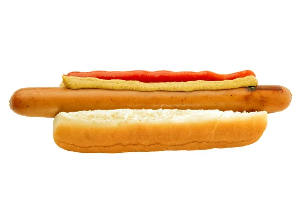 Hot-dog with katchup and mustard — Stock Photo, Image