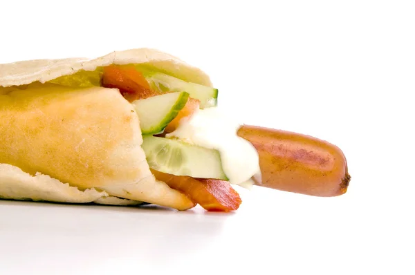Hot-Dog w pita — Zdjęcie stockowe