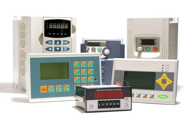 Industrial frequency inverters, controllers and counters Royalty Free Stock Photos