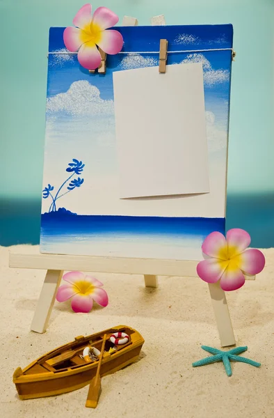 Piastra di disegno sulla spiaggia — Foto Stock