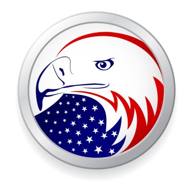 EAGLE WITH AMERICAN FLAG clipart