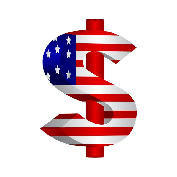 Flagge mit amerikanischem Dollar Stockbild