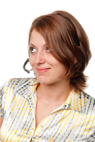 stock image Girl with a microphone