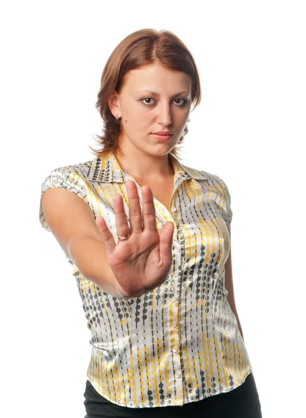 Девушка показывает жест "Нет " — стоковое фото