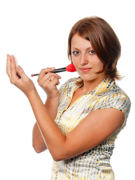 Girl does a make-up — Stock Photo, Image
