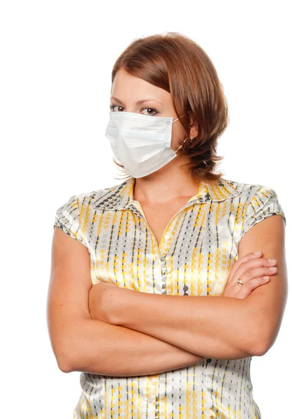 Girl in a medical mask — Stock Photo, Image