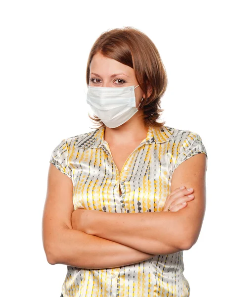 stock image Girl in a medical mask