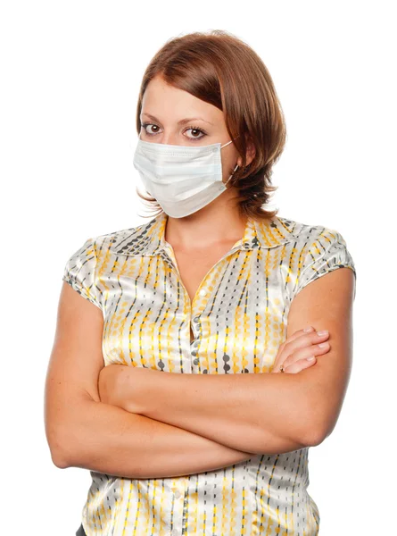 Девушка в медицинской маске Лицензионные Стоковые Фото