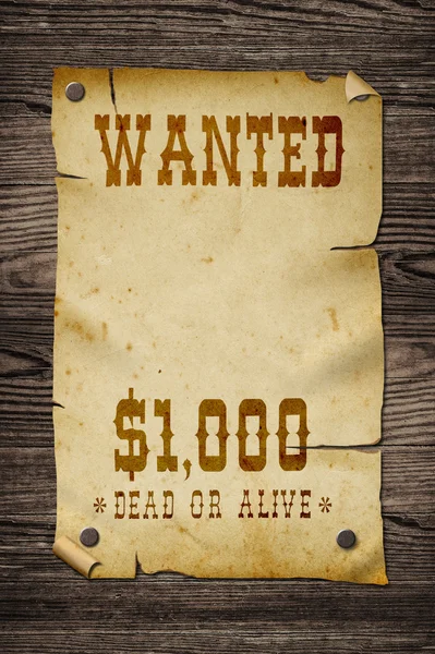 stock image Old wanted sign.