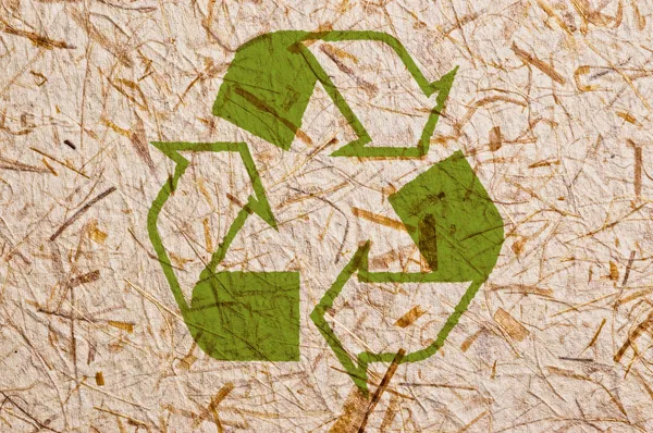 Symbol recyklovaného papíru — Stock fotografie