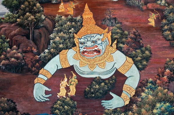 Mehr als 200 Jahre altes Wandbild von ramayana — Stockfoto