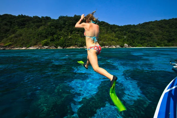 Jumpping potápění — Stock fotografie